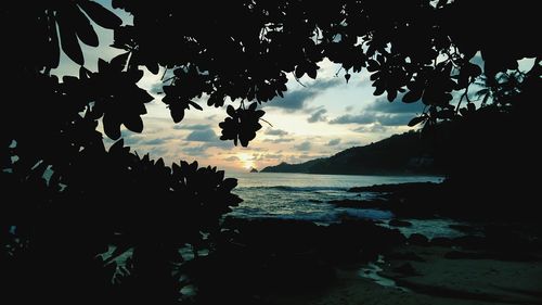 Scenic view of sea at sunset