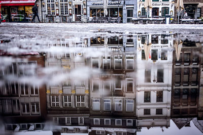 Reflection of buildings in water