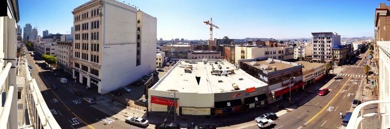 High angle view of city street