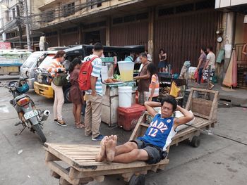 People sitting on the floor