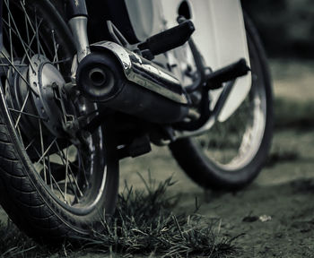 Close-up of bicycle wheel