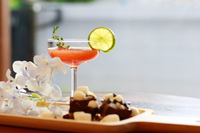 Close-up of drink on table