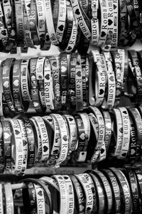 Full frame shot of bracelets for sale