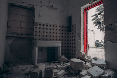 Interior of abandoned building