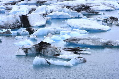 Ice floating on sea