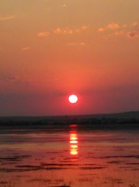 Scenic view of sea at sunset