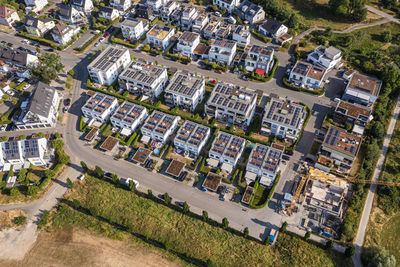 Germany, baden-wurttemberg, waiblingen, aerial view of modern development area