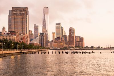 View of manhattan skyline with waterfront