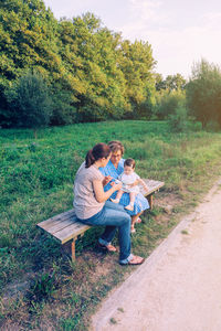 Man sitting in garden
