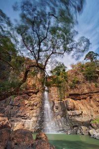 Scenic view of waterfall