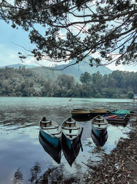 Boats in lake