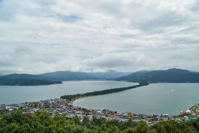 Top view of amanohashidate, miyazu, kyoto