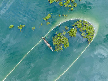 High angle view of sea