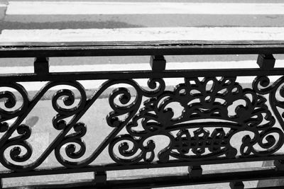 Close-up of railing