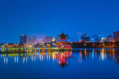 Night view at wuliting pavilion,kaohsiung,taiwan