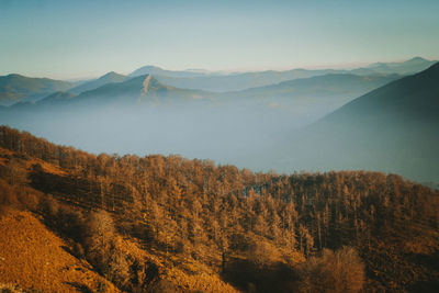 Scenic view of desert against clear sky