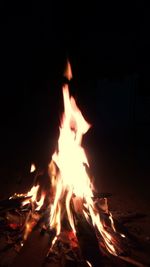 Close-up of bonfire at night