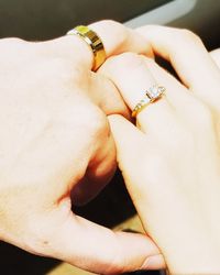 Close-up of couple hands