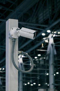 Cctv, security camera in airport terminal, surveillance monitoring system for passenger safety