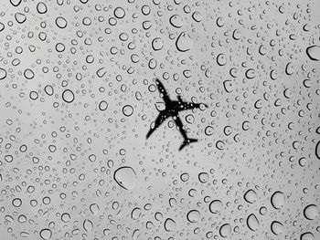 Full frame shot of raindrops on glass