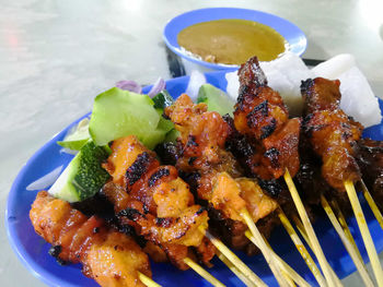 Close-up of meal served in plate
