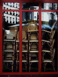 View of an empty chairs in building