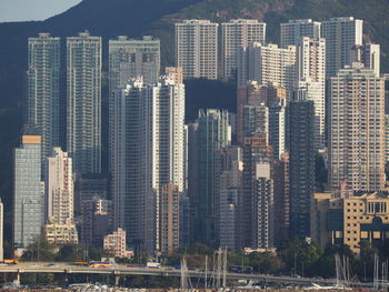 View of skyscrapers in city