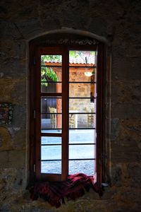 Close-up of abandoned window