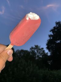 Hand holding ice cream cone