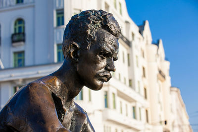 Low angle view of statue of historic building