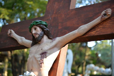 Low angle view of crucifix