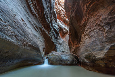 Scenic view of waterfall