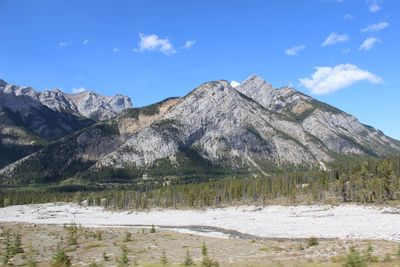 Scenic view of mountain range against sky