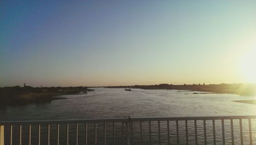 Scenic view of sea at sunset