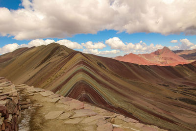 Rainbow mountain. vinicunca, near cusco, peru. montana de siete colores.