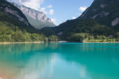 Scenic view of lake and mountains