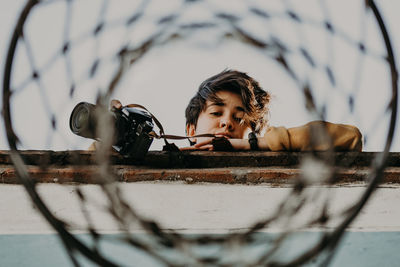 Portrait of boy looking at camera