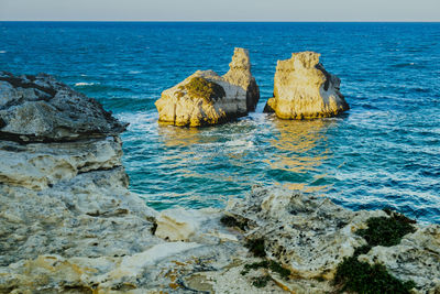 Rock formations in sea