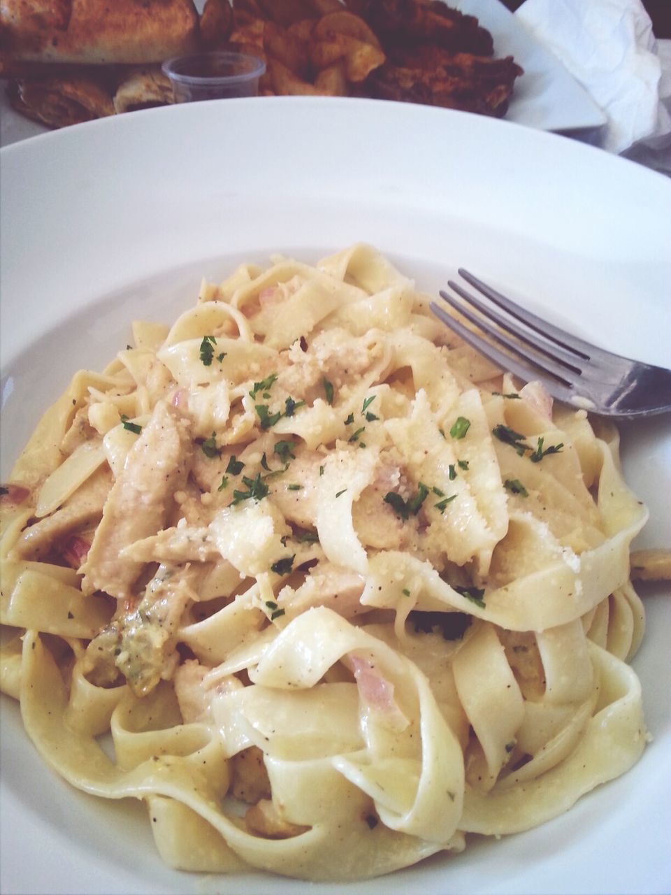 food and drink, food, ready-to-eat, freshness, indoors, plate, serving size, close-up, meal, still life, healthy eating, indulgence, pasta, high angle view, bowl, served, table, no people, meat, ready to eat