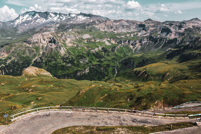 Panoramic view of the alps along the grossglockner high alpine road, austria.