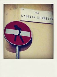 Close-up of road sign