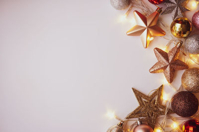 Close-up of illuminated christmas tree