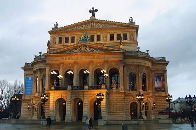 Low angle view of historical building against cloudy sky