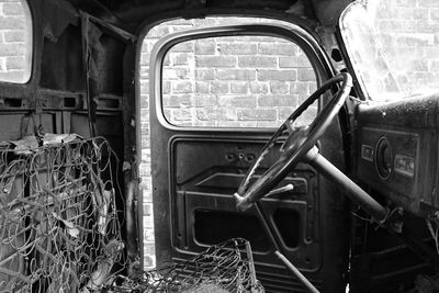 Interior of abandoned train