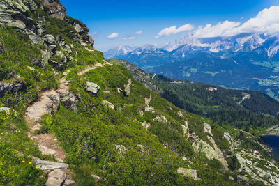 Scenic view of mountains against sky