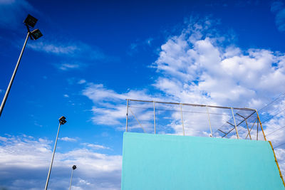 Low angle view of street light against sky