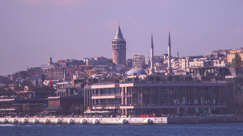 Galata tower view by the sea