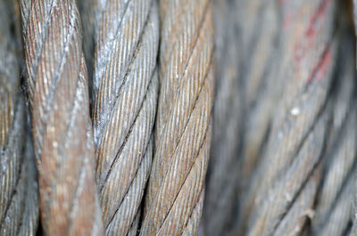 Close-up of rusty steel cable