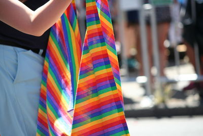 Close-up of multi colored umbrella