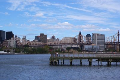 City against cloudy sky